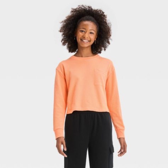 Wonder Nation Girl's Long Sleeves Heart Pocket T-Shirt (Gift with Purchase) - Picture 1 of 7